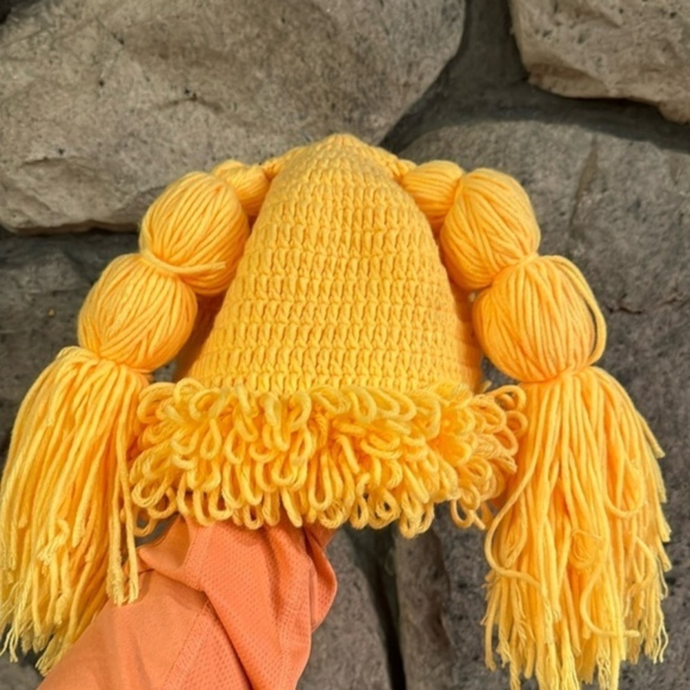 Cabbage patch yarn hair‎ crochet costume hat